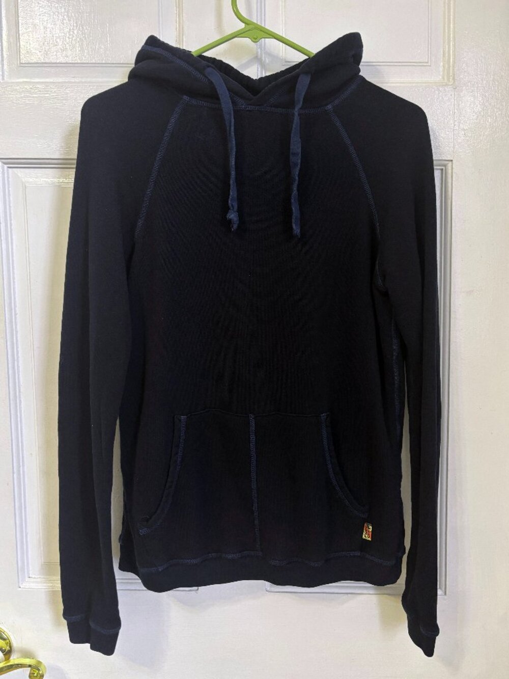 Free City Hoodie Sweatshirt Navy Blue Hood Orange Bird Graphic Size 1 Small